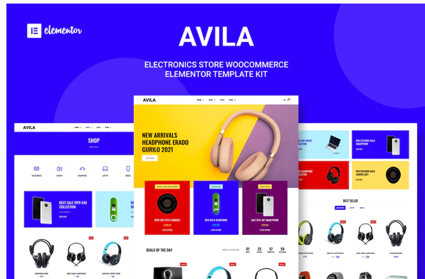 Avila Electronic WooCommerce Elementor Template Kit 1