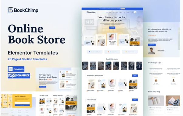 BookChimp Online Book Store Website Elementor Template Kit