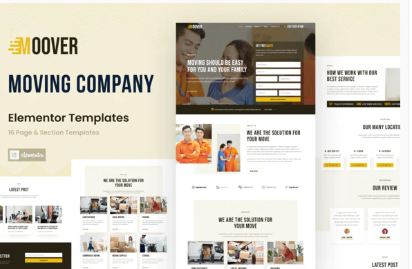 Moover Moving Company Website Elementor Template Kit