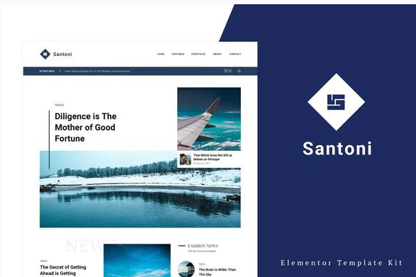 Santoni Blog Magazine Elementor Template Kit