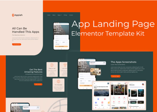 Appiah App Landing Page Elementor Template Kit