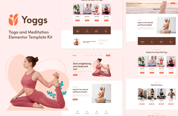 Yoggs Yoga Meditation Elementor Template Kit