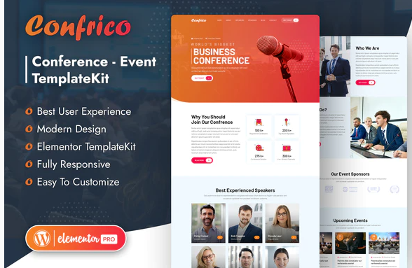 Confrico Event Conference Elementor Template Kit