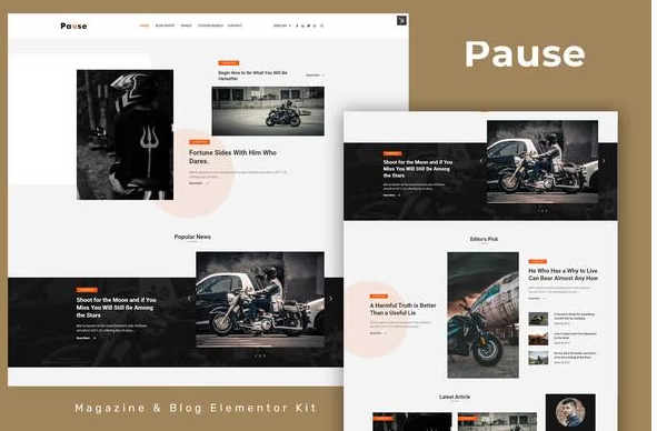 Pause Blog Magazine Elementor Template Kit