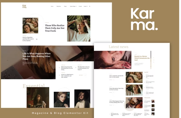 Karma Blog Magazine Elementor Template Kit