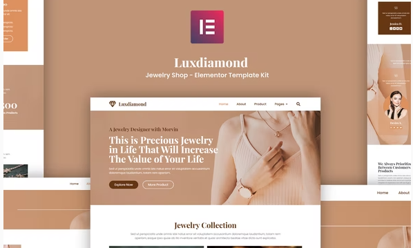 Luxdiamond Jewelry Shop Elementor Template Kit