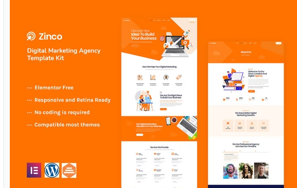 Zinco Digital Marketing Agency Elementor Template Kit