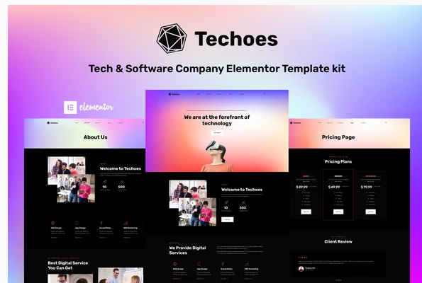 Techoes Tech Software Company Elementor Template kit