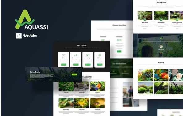Aquassi Aquascape Shop Elementor Template Kit