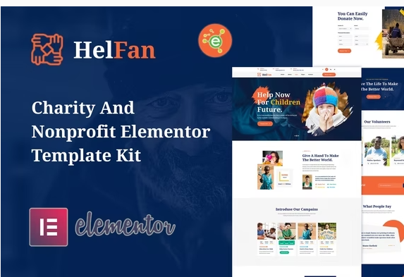 HelFan Charity and Nonprofit Elementor Template Kit