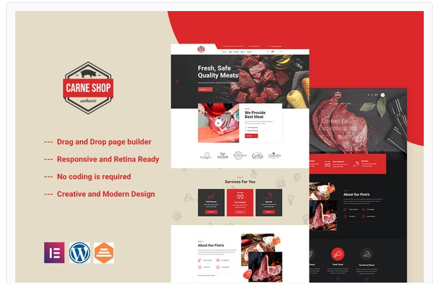 Carne Meat Shop Elementor Template Kit