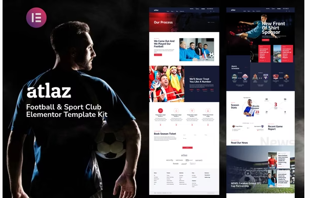 Atlaz Football Sports Club Elementor Template Kit