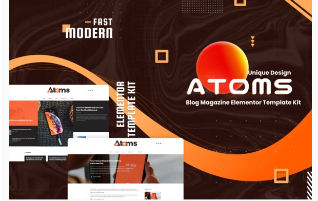 Atoms Blog Magazine Elementor Template Kit