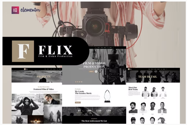 Flix Film Video Production Elementor Template Kit