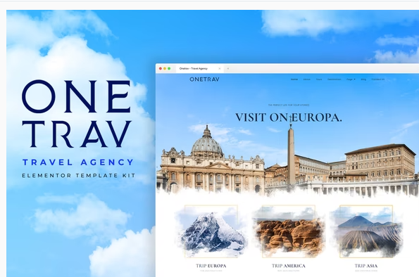 Onetrav Travel Agency Elementor Template Kit