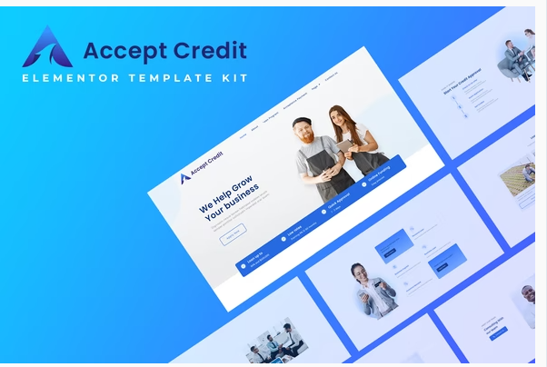 Accept Credit Financial Services Elementor Template kit