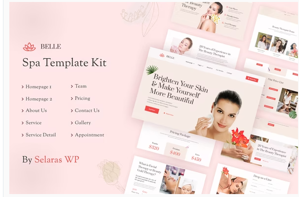 Belle Beauty Spa Elementor Template Kit