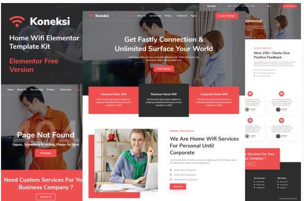 Koneksi Home Wifi Internet Services Elementor Template Kit