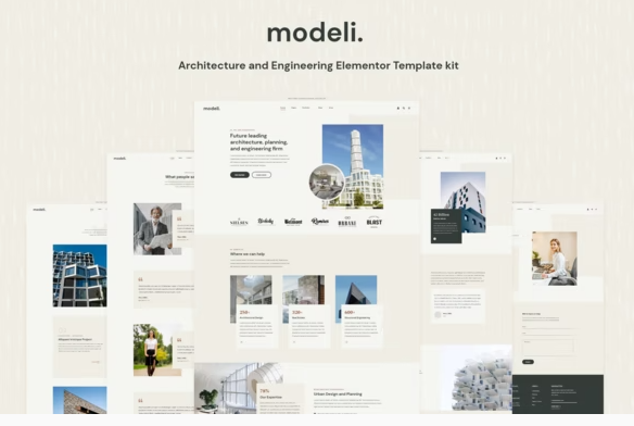 Modeli Architecture Engineering Elementor Template kit