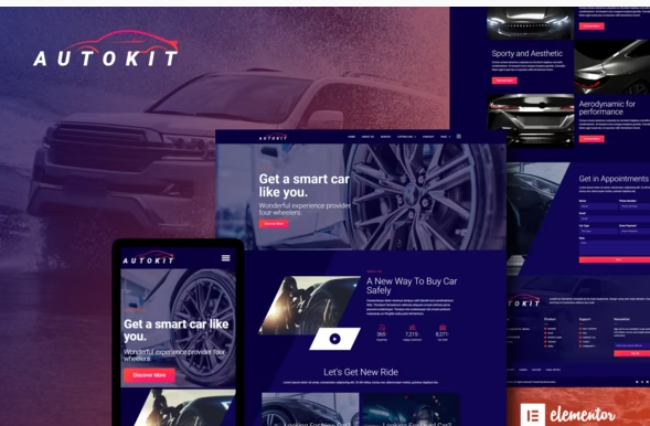 AutoKit Auto Dealership Car Listing Elementor Template Kit