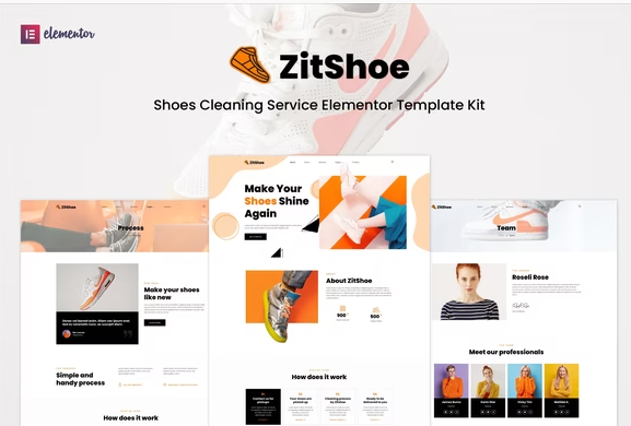 Zitshoe Shoes Cleaning Service Elementor Template Kit