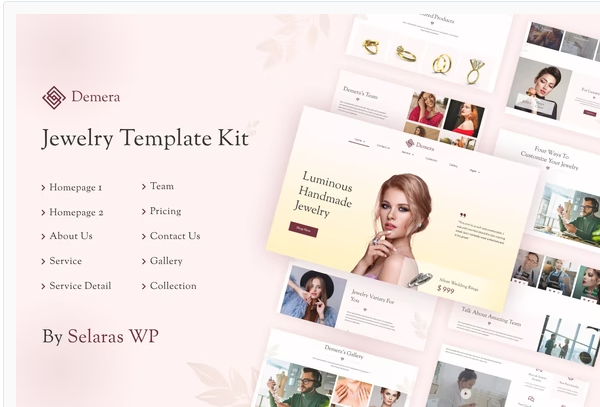 Demera Jewelry Elementor Template Kit