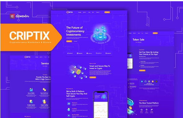 Criptix Cryptocurrency Blockchain Bitcoin Elementor Template Kit