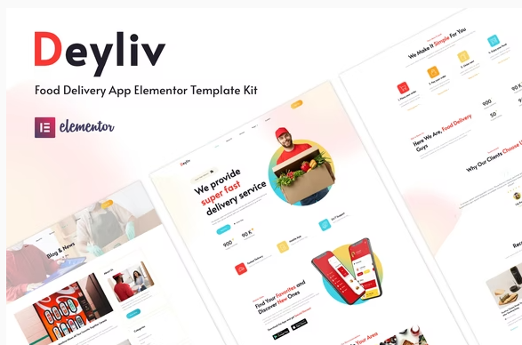 Deyliv Food Delivery App Elementor Template Kit