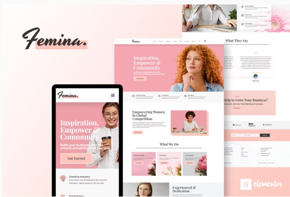 Femina Feminine Business Elementor Template Kit