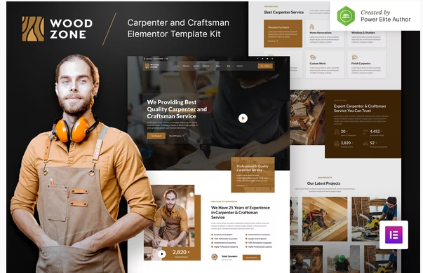 Woodzone – Carpenter Craftsman Elementor Template Kit