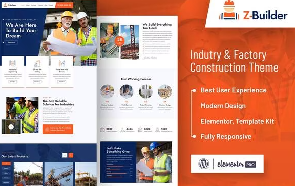 Z Builder Construction Elementor Template Kit