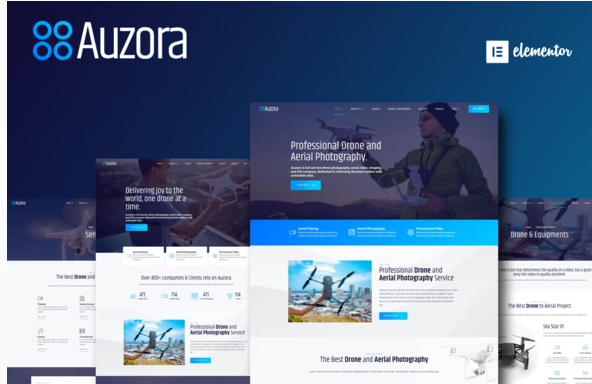 Auzora Drone Aerial Photography Elementor Template Kit