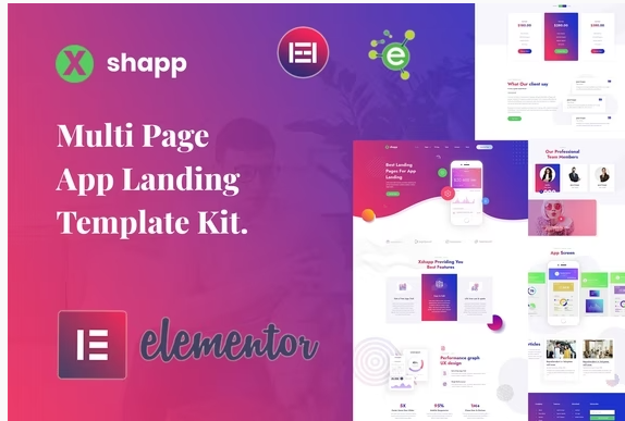 Xshapp App Landing Elementor Template Kit