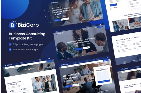 BiziCorp Business Consulting Elementor Template Kit