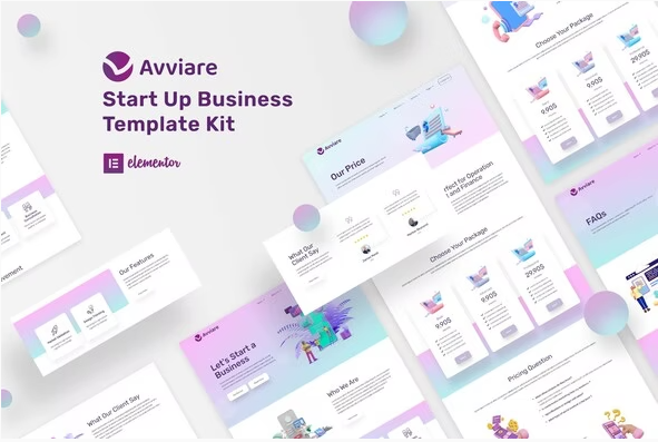 Avviare Start Up Business Elementor Template Kit