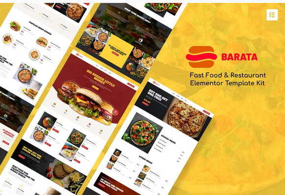 Barata Fast Food Burger Elementor Template Kit