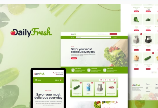 DailyFresh Grocery Store Elementor Template Kit