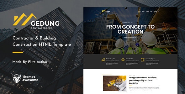 gedung feature themeforest html. large preview