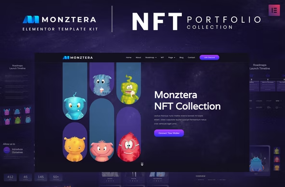 Monztera NFT Portfolio Elementor Template Kit