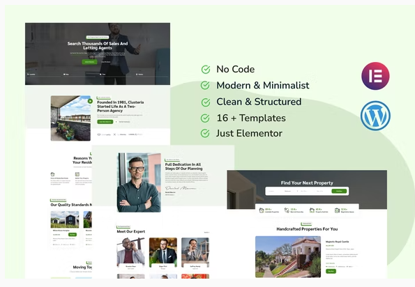 Clusteria Real Estate Property Elementor Template Kit