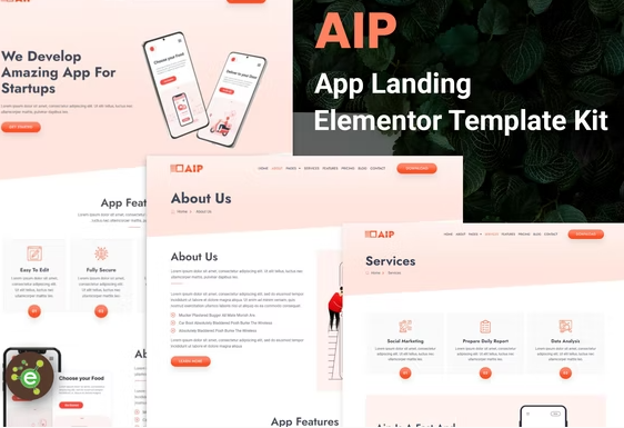 Aip App Landing Elementor Template Kit