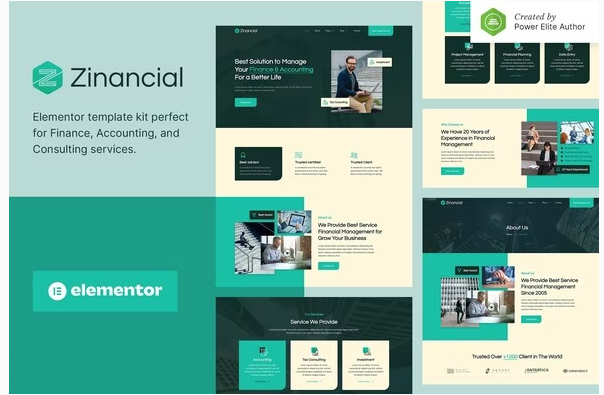 Zinancial – Finance Accounting Services Elementor Template Kit