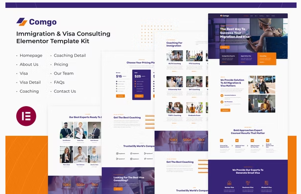 Comgo Immigration Visa Consulting Elementor Template Kit