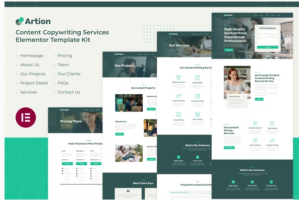 Artion Content Copywriting Services Elementor Template Kit