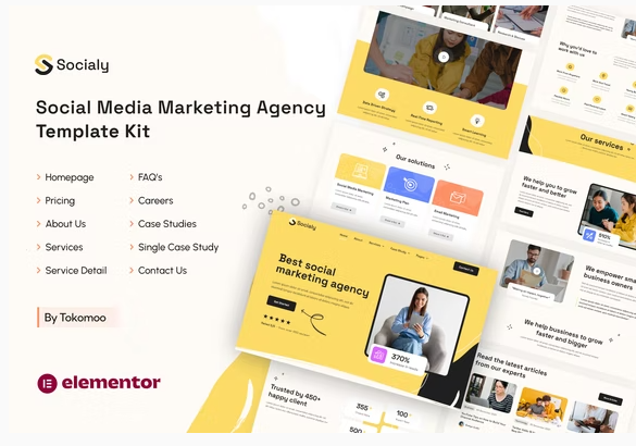 Socialy Social Media Marketing Agency Elementor Template Kit