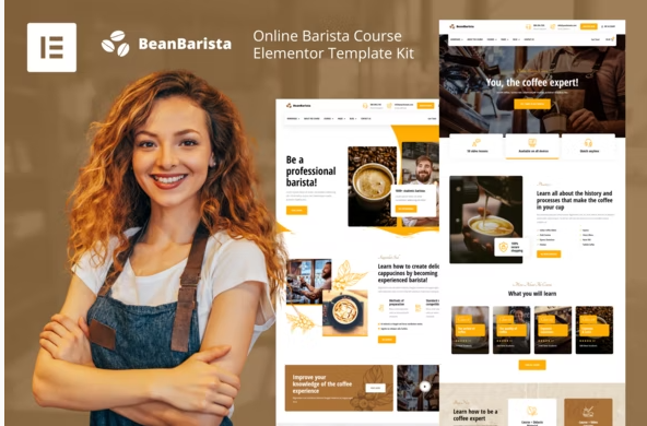 Bean Barista Online Barista Course Elementor Pro Template Kit