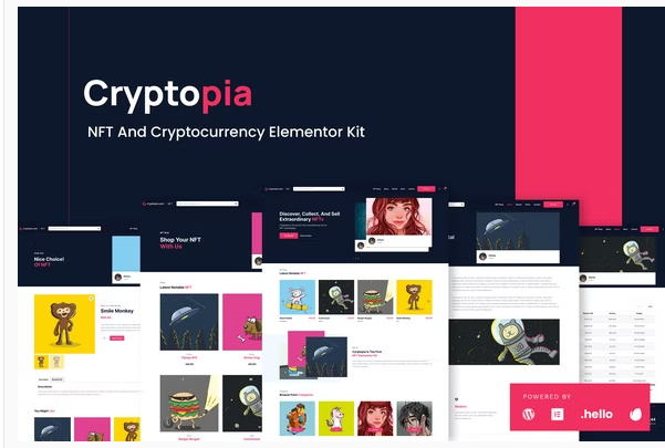 Cryptopia NFT Crypto Sales Elementor Template Kit