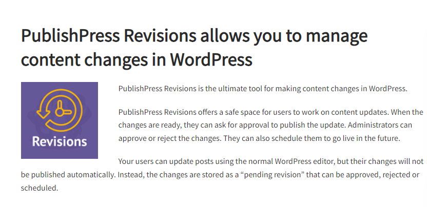 PublishPress – Revisions Pro