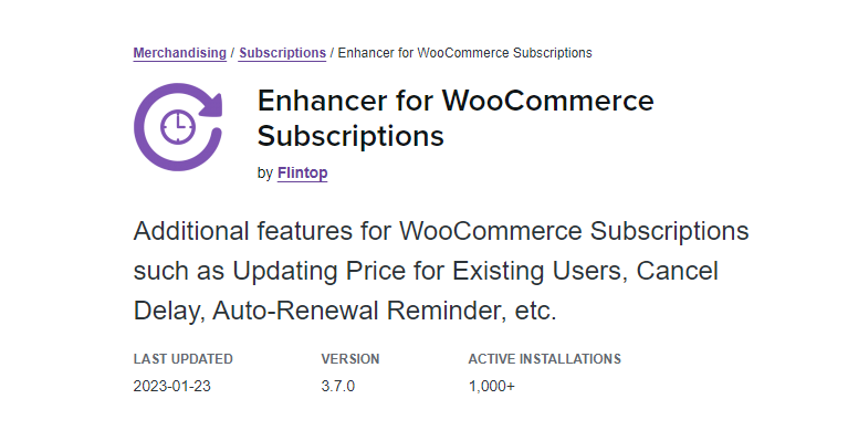 Enhancer for WooCommerce Subscriptions