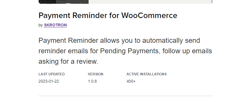 Payment Reminder for WooCommerce